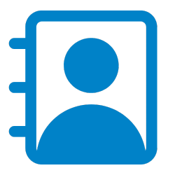 blue contact book icon